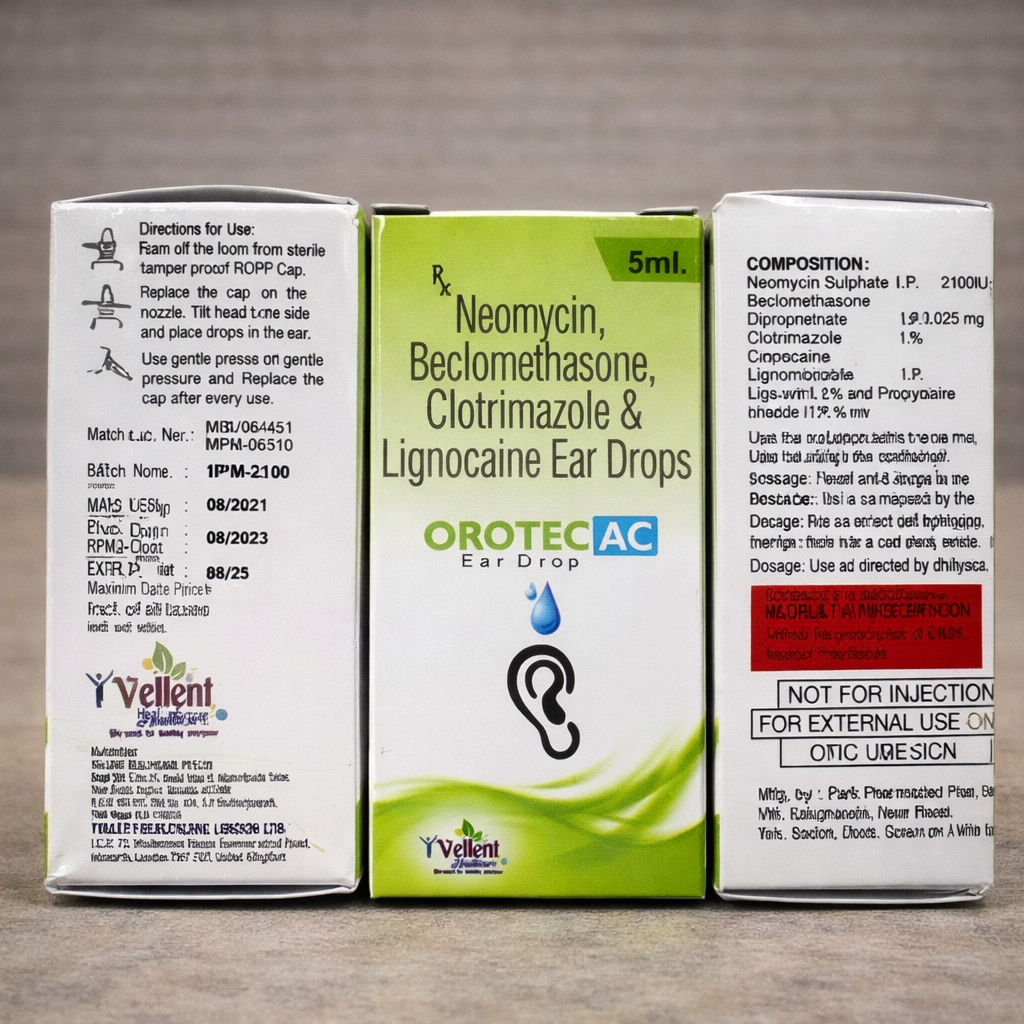 Neomycin, Beclomethasone, Clotrimazole & Lignocaine Ear Drops